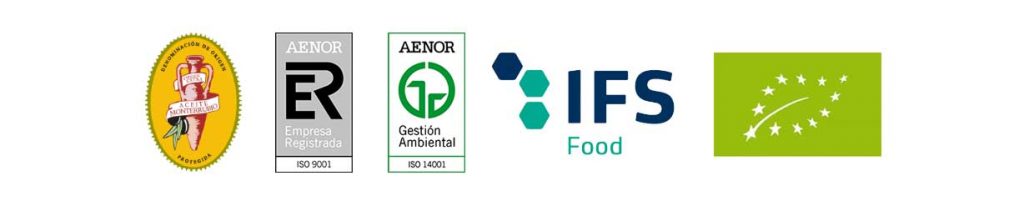certificados de calidad y sellos aceite de oliva aenor iso 9001 14001 ifs food denominacion de origen